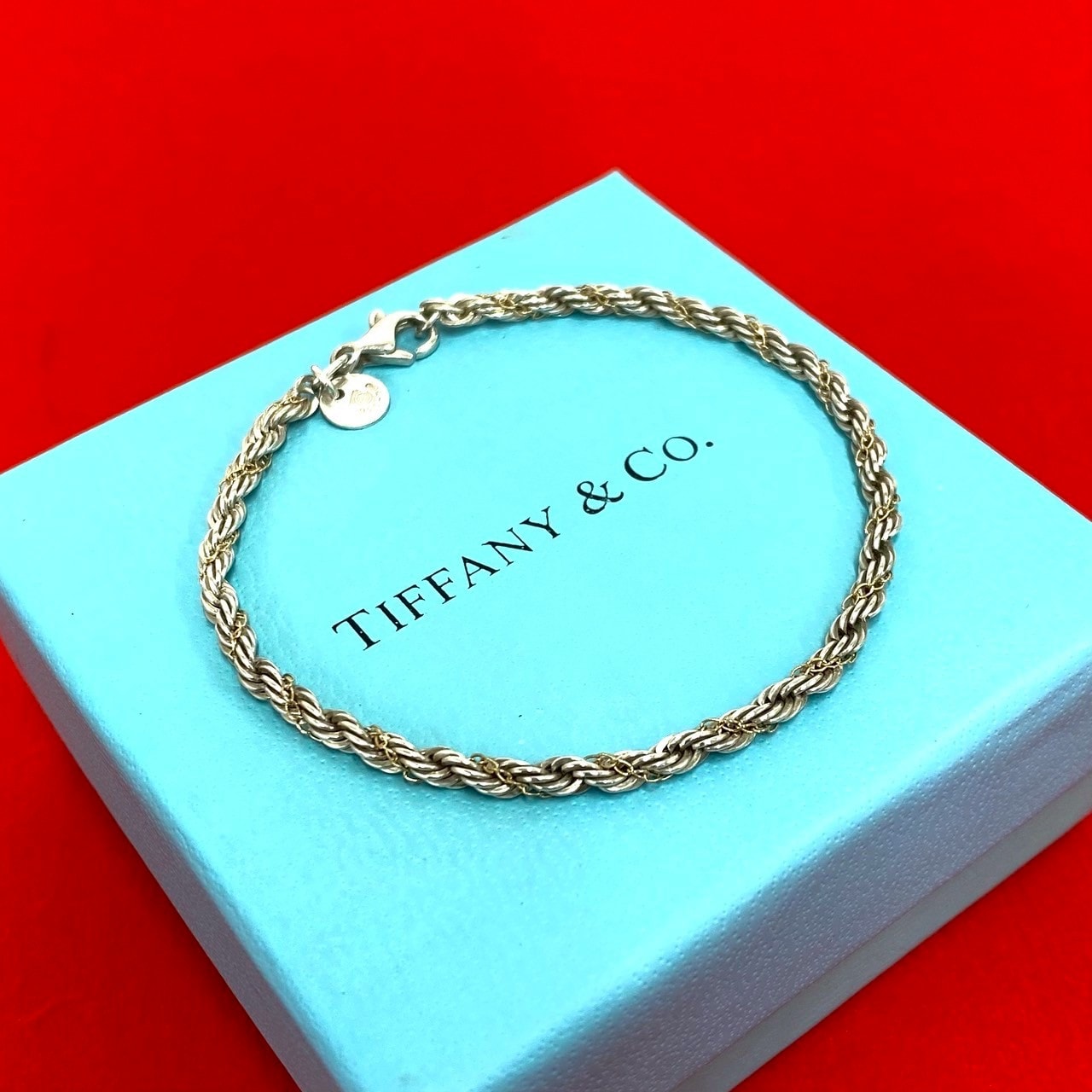 TIFFANY&Co. ティファニー ツイストロープ シルバー925 K18イエローゴールド ブレスレット シルバー
 41669
