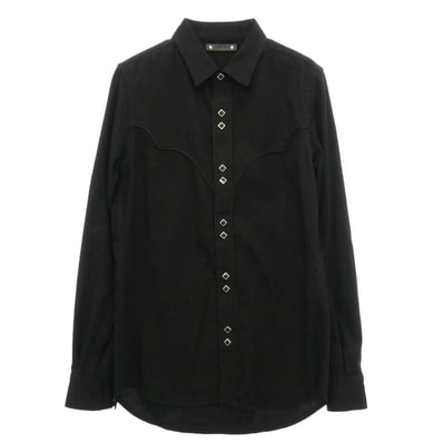 MINEDENIM マインデニム 2502-5001-99-022 B.Denim Piping Trim Western SH ブラックデニム パイピング トリム ウエスタン 長袖 シャツ ブラック系 2【中古】