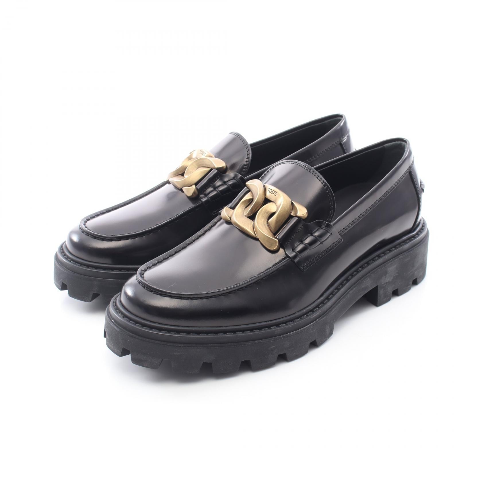 トッズ TOD'S KATE ローファー 靴 レザー メンズ ブラック系 【中古】