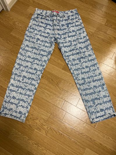 Supreme Fat Tip Jacquard Regular Jean "Blue"