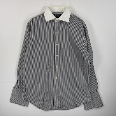 古着 ポロバイラルフローレン Polo by Ralph Lauren 長袖シャツ ダブルカフス M ブラック系 ストライプ メンズ
