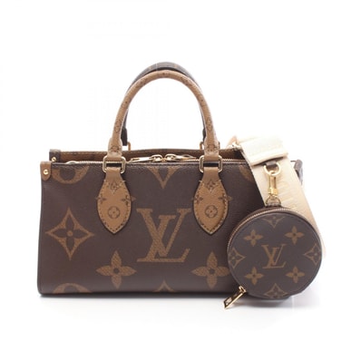 ルイ・ヴィトン LOUIS VUITTON オンザゴー EW ハンドバッグ バッグ PVCコーティングキャンバス モノグラム・ジャイアントリバース レディース ブラウン系 M46653 【中古】