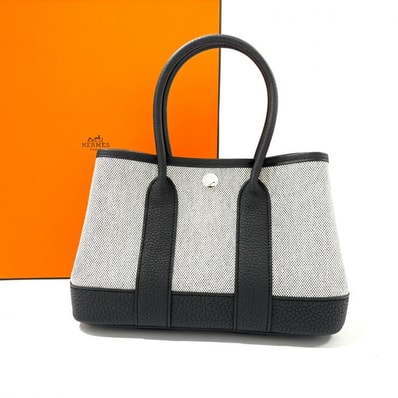 【未使用】エルメス ネオ・ガーデン23 トートバッグ ブラック エクリュ トワル ネゴンダ ガーデンパーティ HERMES 正規品 鑑定済み