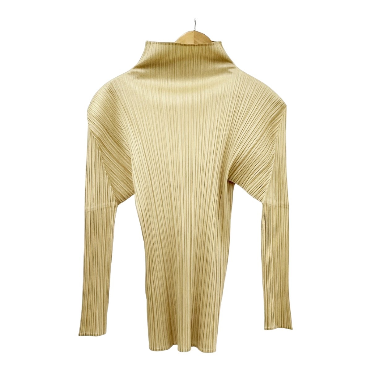 ◆◆PLEATS PLEASE ISSEY MIYAKE イッセイミヤケ 長袖シャツ size3 無地 レディース PP04-JK604 ベージュ