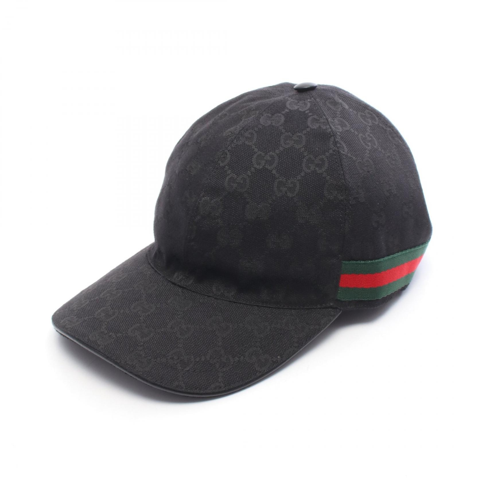 グッチ GUCCI GGキャンバス ウェブライン キャップ 帽子 ポリエステル メンズ レディース ブラック系 2000351060L 【新品】