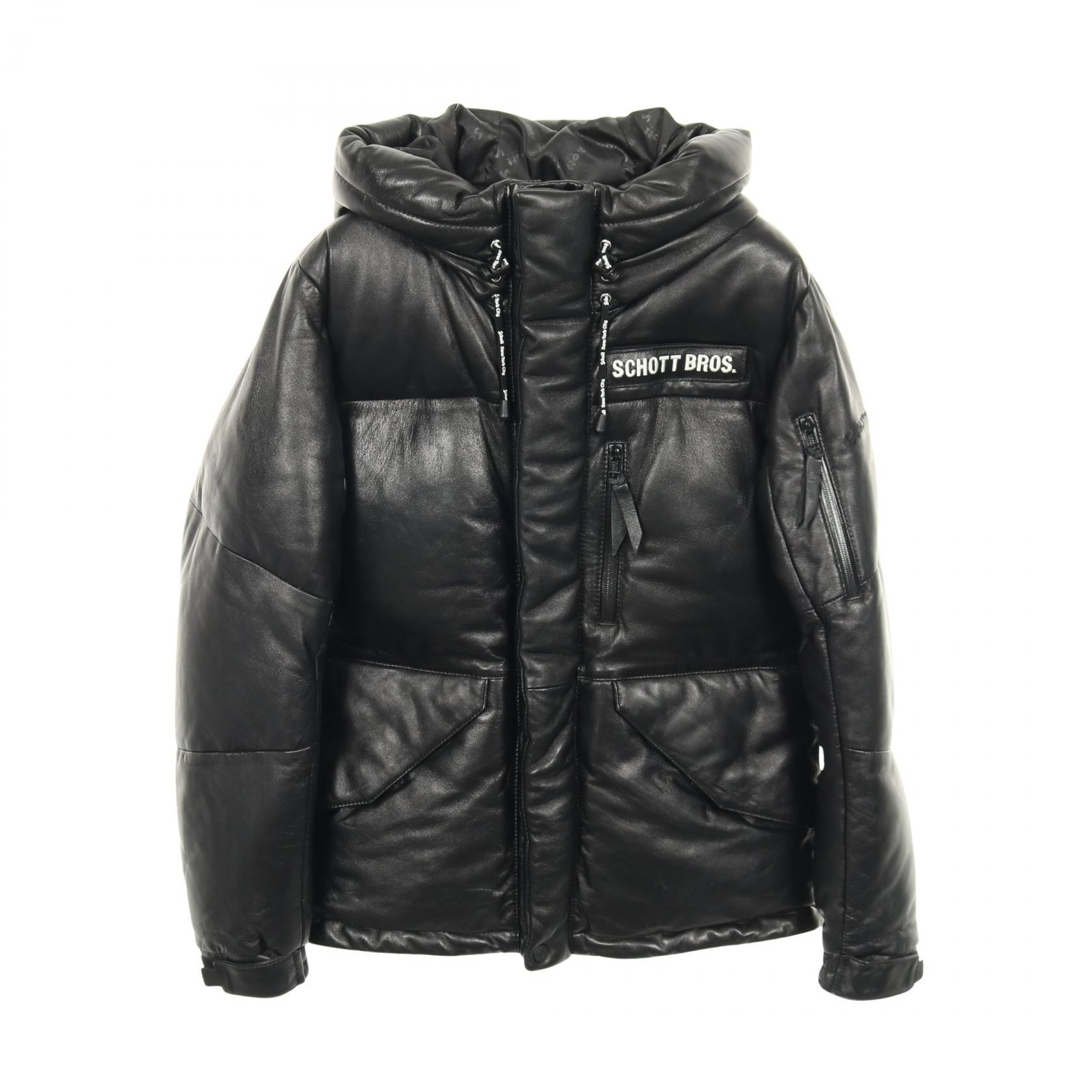 ショット schott 2Tone Snokel Down Parka ダウンジャケット 衣料品 アウター レザー メンズ ブラック系 【中古】