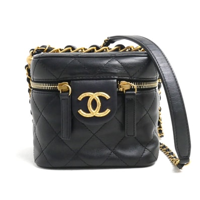 CHANEL シャネル マトラッセ スモール バニティ チェーンショルダー ショルダーバッグ ブラック AS3228 レディース【中古】【美品】