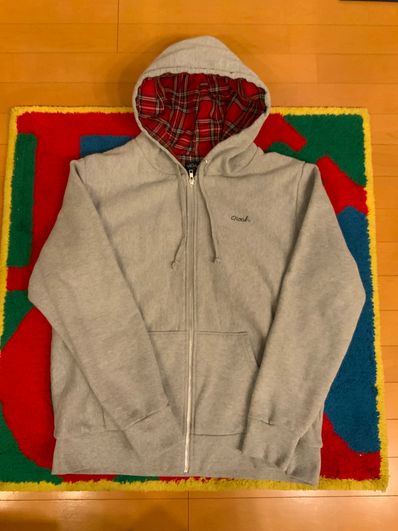 Noah Tartan-Lined Zip-Up Hoodie "Grey"