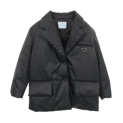 プラダ PRADA Re-Nylon ダウンジャケット 衣料品 アウター ナイロン レディース ブラック系 【中古】