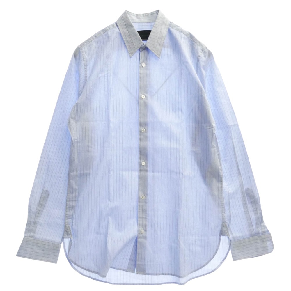 Stella McCartney ステラマッカートニー 長袖シャツ 襟切替 ストライプ 長袖 ドレスシャツ ライトブルー系 39【中古】