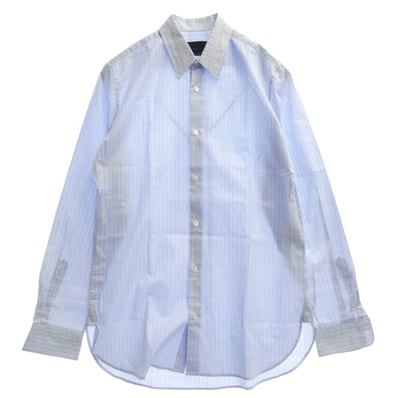 Stella McCartney ステラマッカートニー 長袖シャツ 襟切替 ストライプ 長袖 ドレスシャツ ライトブルー系 39【中古】