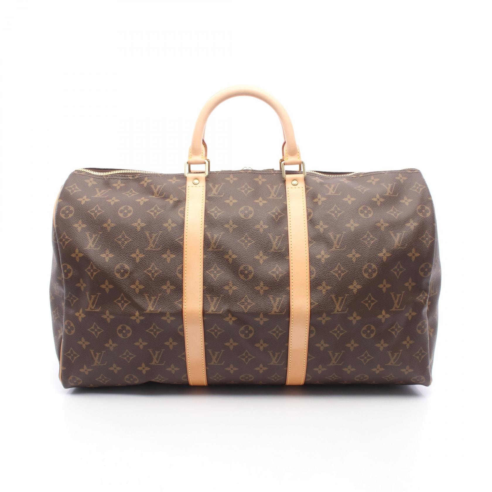 ルイ・ヴィトン LOUIS VUITTON キーポル50 ボストンバッグ バッグ PVCコーティングキャンバス レザー モノグラム メンズ レディース ブラウン系 M41426 【中古】