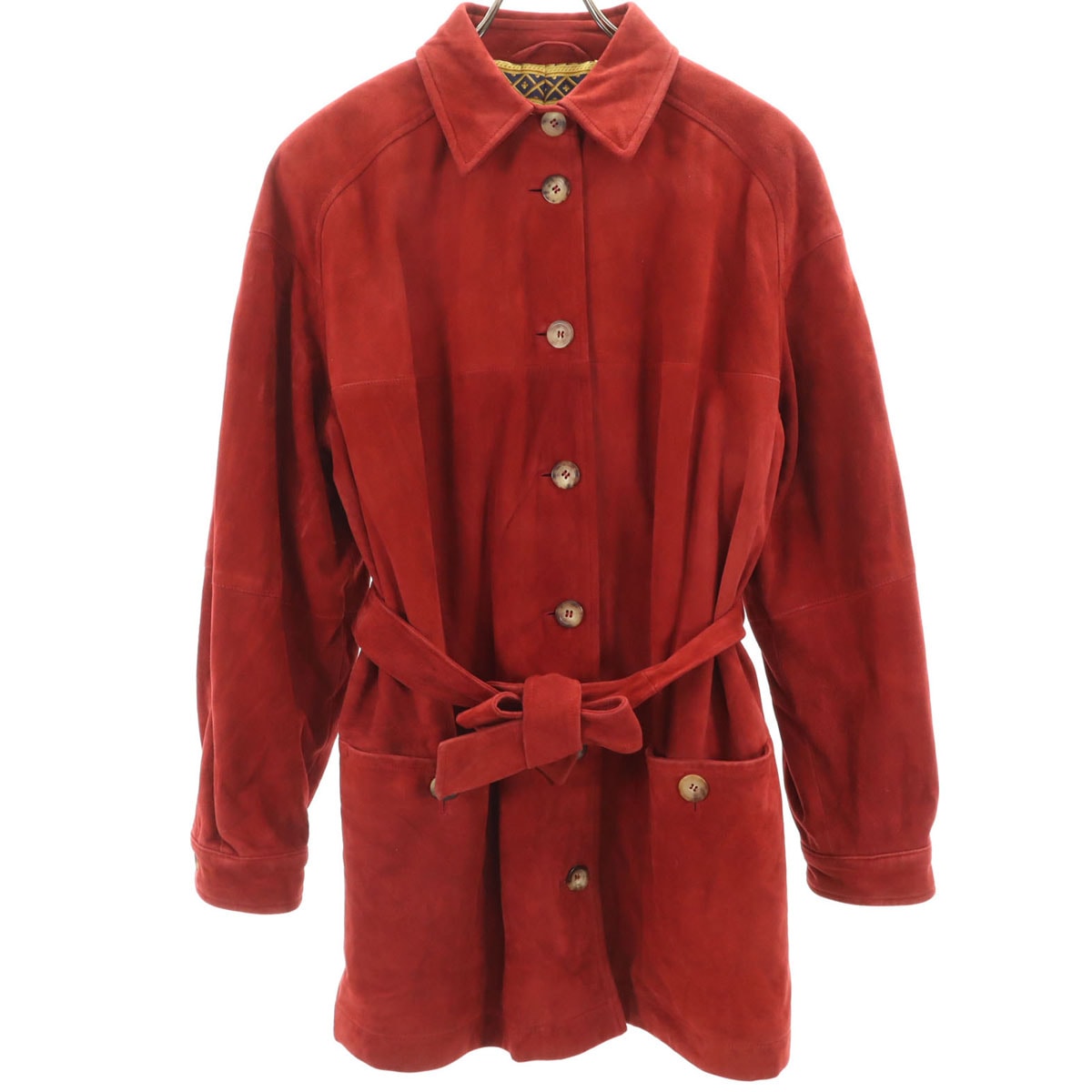 Herno ヘルノ イタリア製 レザーコート 44 レッド系