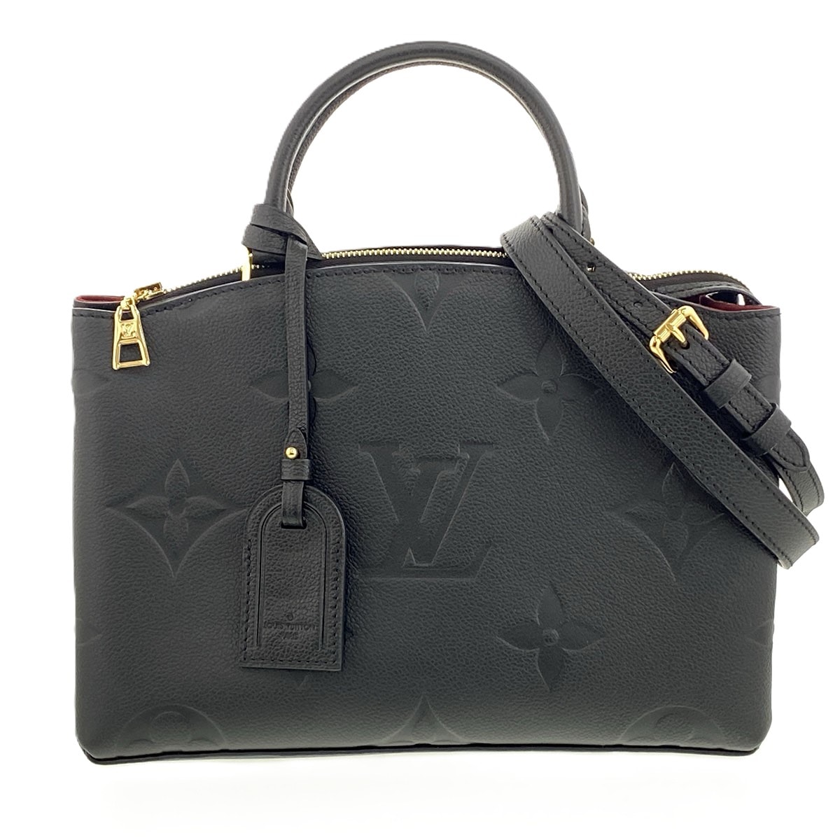 LOUIS VUITTON ルイ・ヴィトン プティパレPM ハンドバッグ M58916 モノグラムアンプラント ブラック レディース【中古】