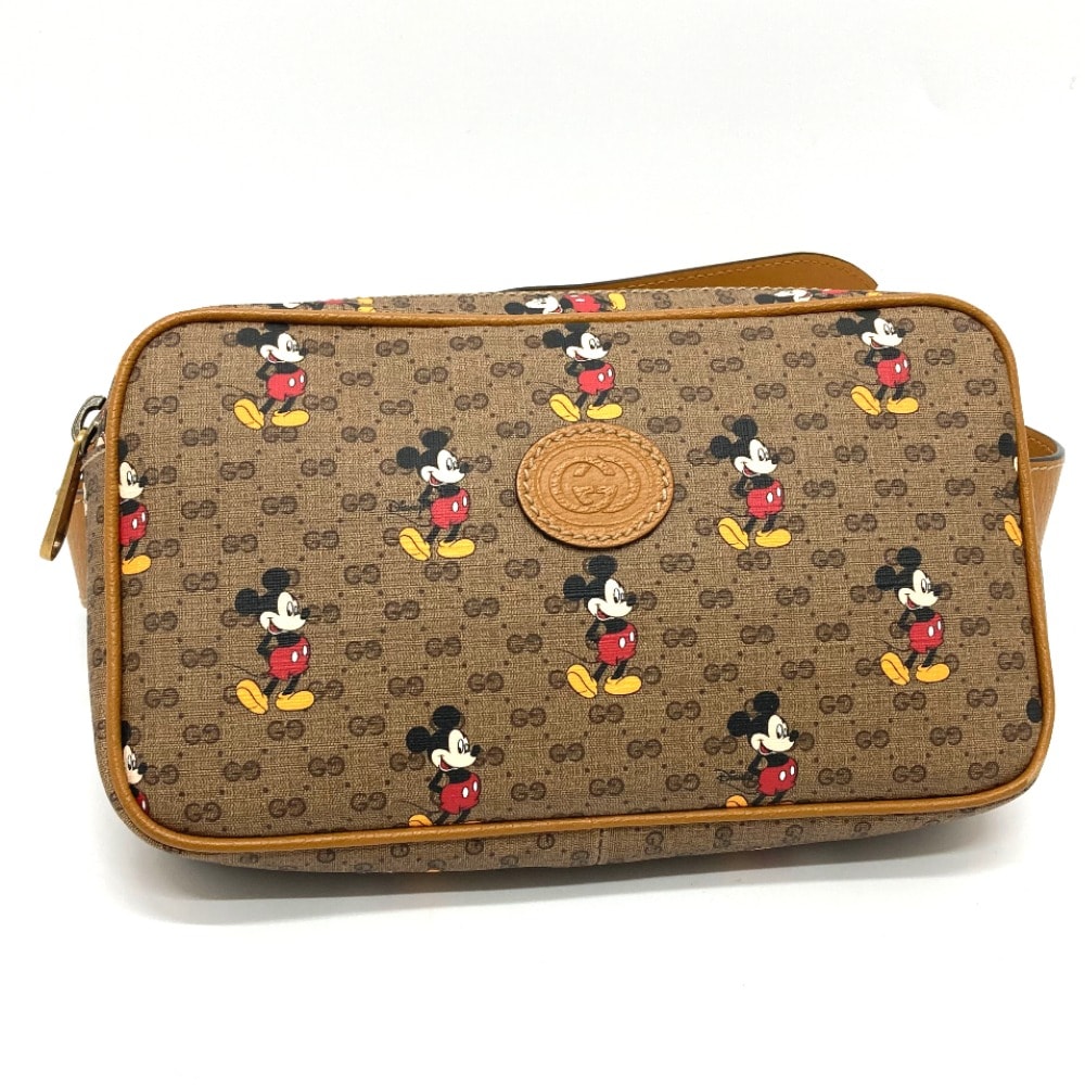 グッチ GUCCI ミニ GGスプリーム 602695 ディズニーコラボ ミッキー カバン ベルトバッグ ボディバッグ GGスプリームキャンバス ブラウン