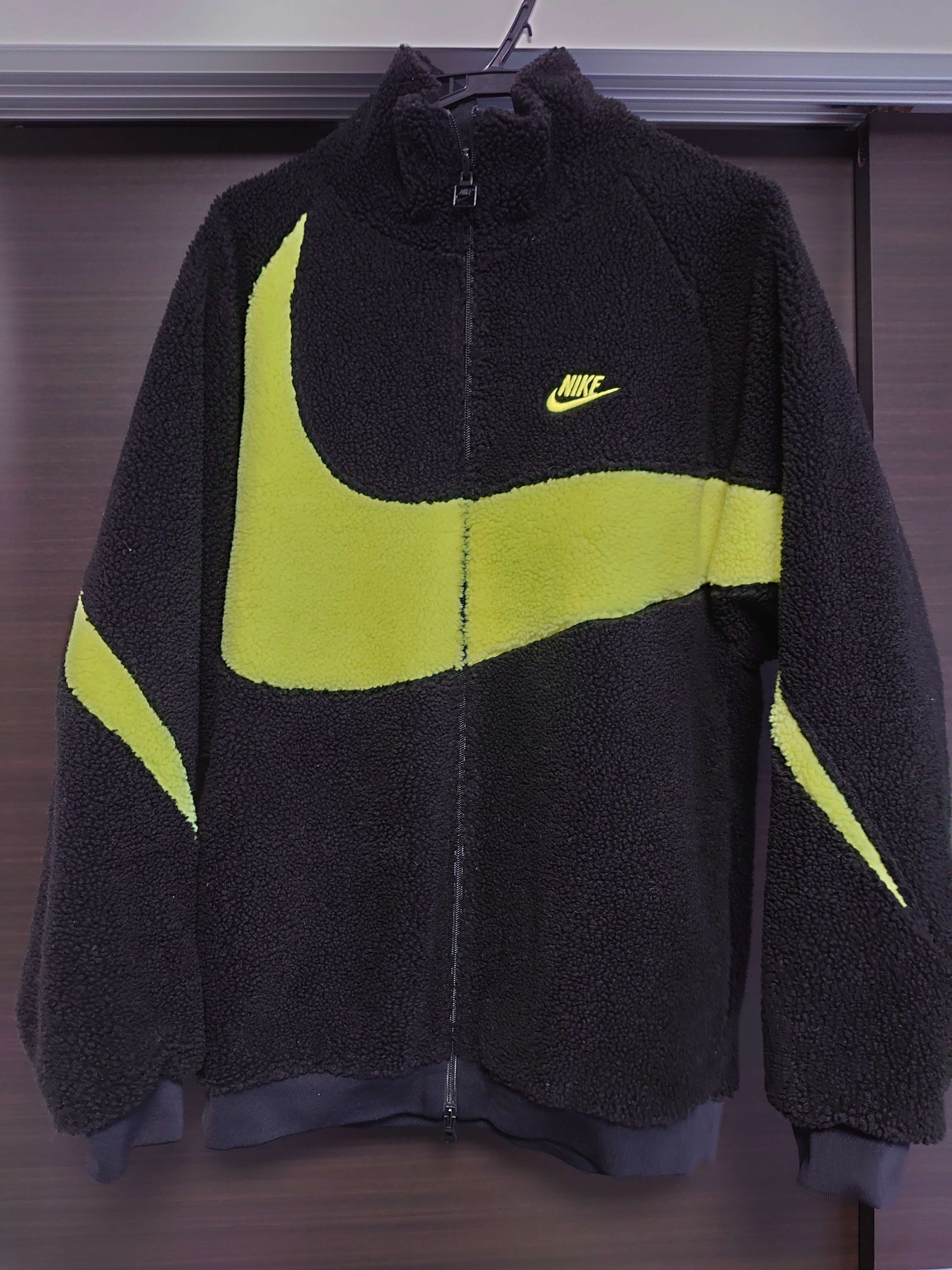Nike Big Swoosh Reversible Boa Jacket"Black Neon"