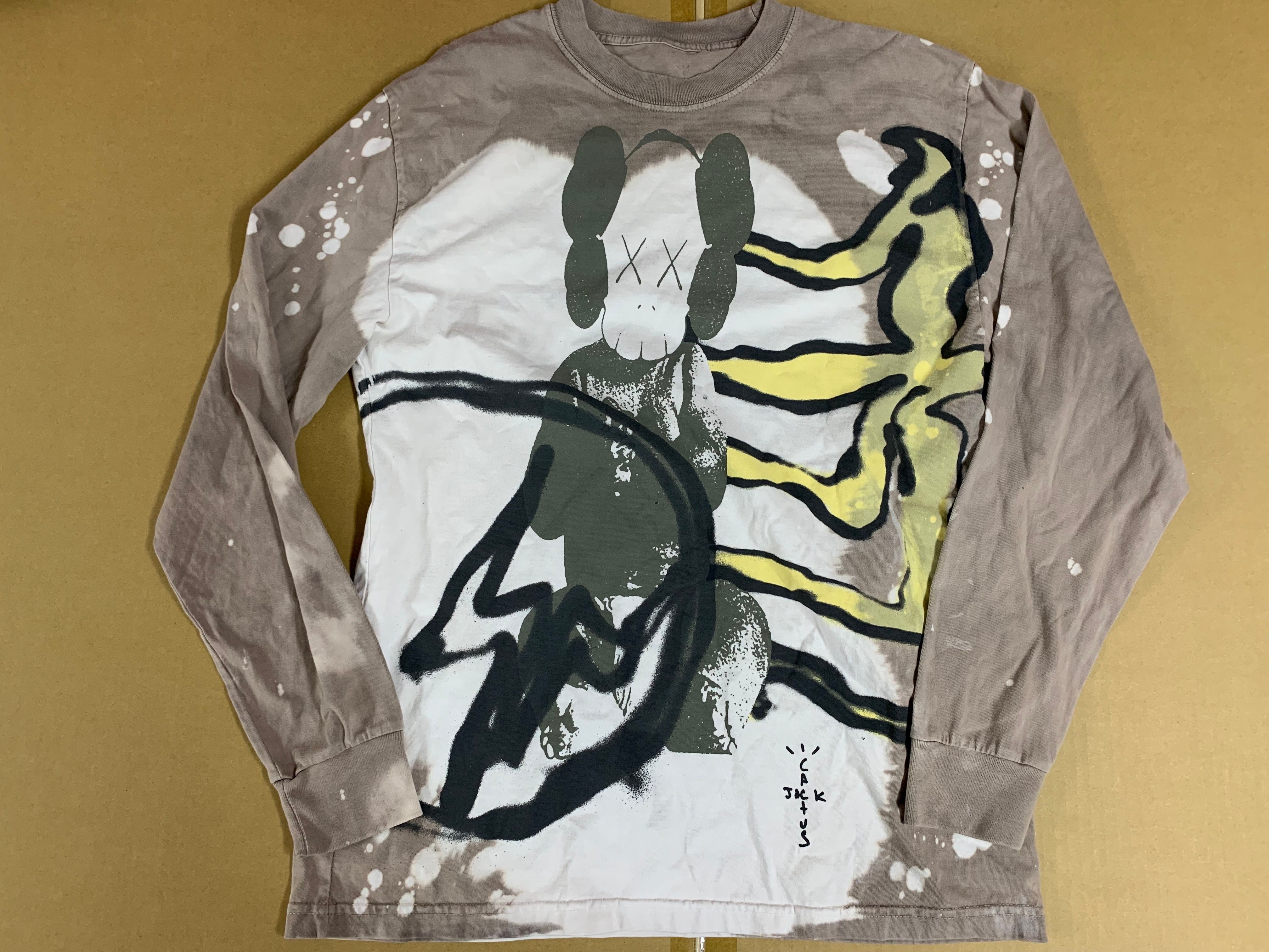 Travis Scott Cactus Jack x KAWS For Fragment L S Tee "Gray"