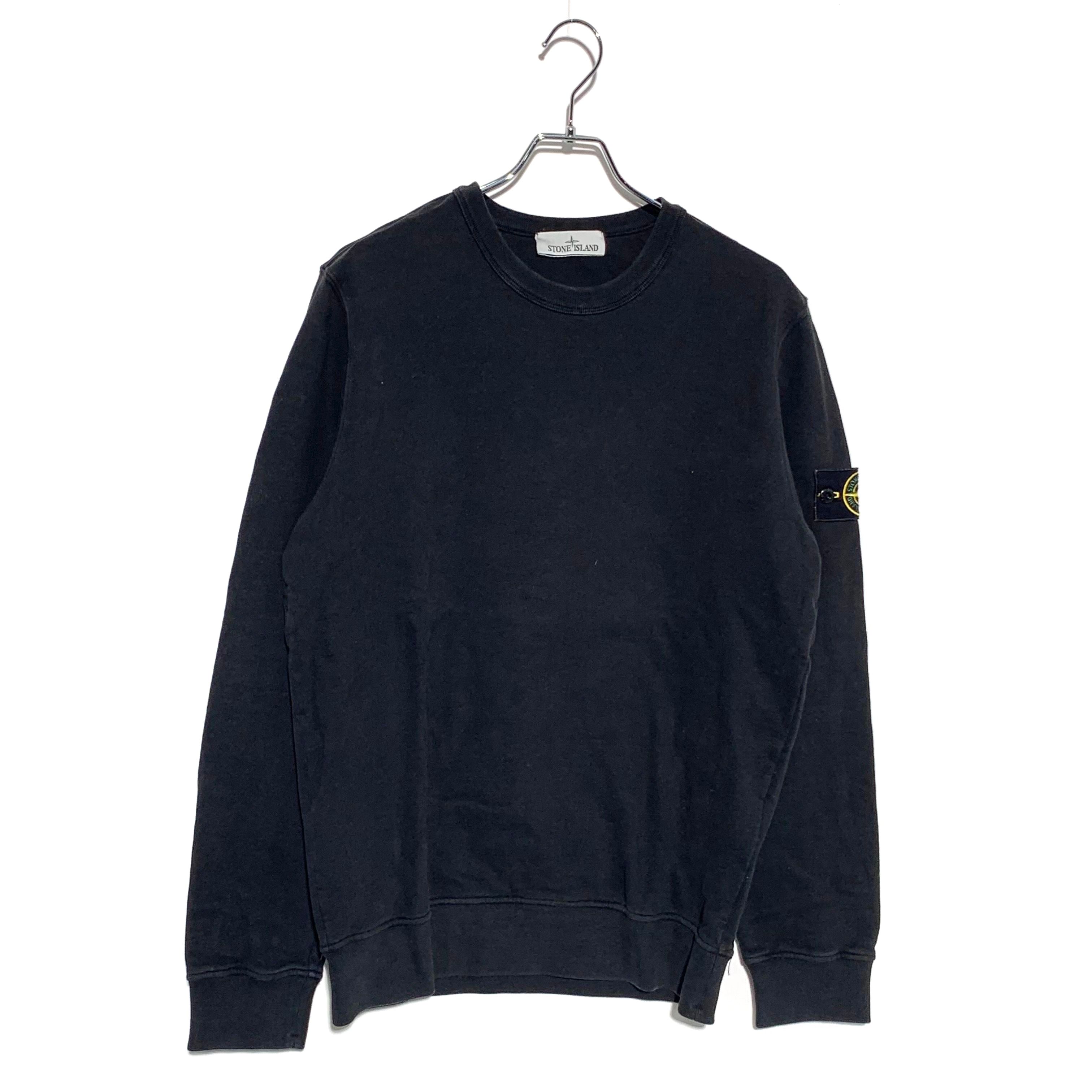 STONE ISLAND LOGO PATCH crew neck sweat Black