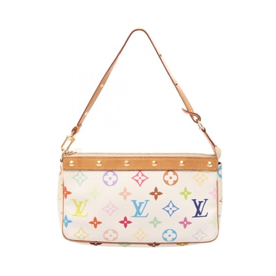 ルイ・ヴィトン LOUIS VUITTON ポシェットアクセソワール ハンドバッグ バッグ PVCコーティングキャンバス レザー モノグラム・マルチカラー ブロン レディース ホワイト系 M92649 【中古】