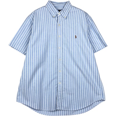 古着 ラルフローレン Ralph Lauren 半袖 ボタンダウン ストライプシャツ メンズL相当/eaa623605