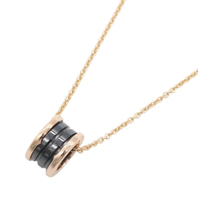ブルガリ BVLGARI B-zero1 ビーゼロワン ネックレス セラミック ネックレス ジュエリー K18PG(ピンクゴールド) セラミック レディース ゴールド系 / ブラック系 346083 【中古】