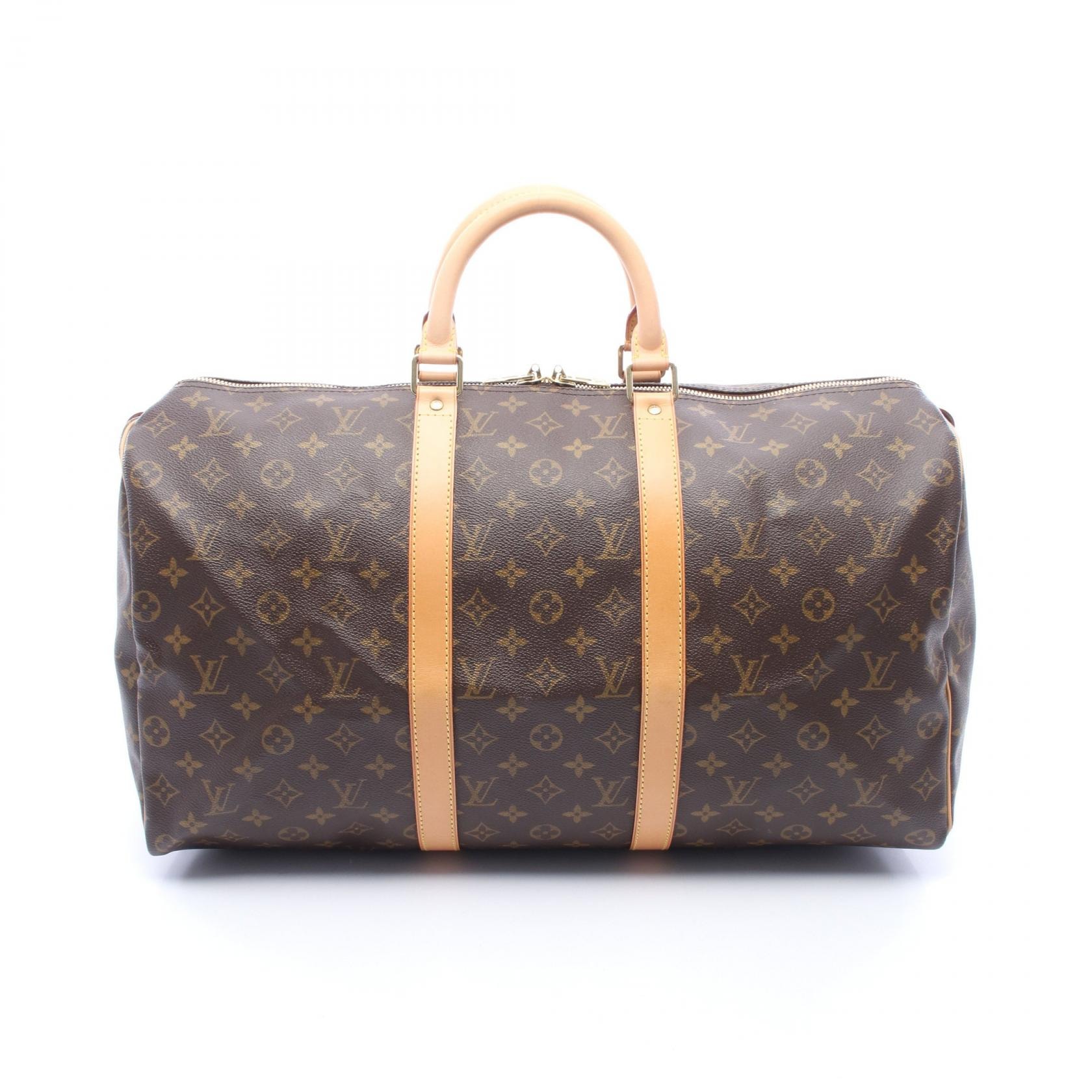 ルイ・ヴィトン LOUIS VUITTON キーポル50 ボストンバッグ バッグ PVCコーティングキャンバス レザー モノグラム メンズ レディース ブラウン系 M41426 【中古】
