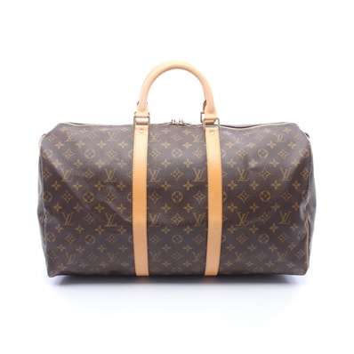 ルイ・ヴィトン LOUIS VUITTON キーポル50 ボストンバッグ バッグ PVCコーティングキャンバス レザー モノグラム メンズ レディース ブラウン系 M41426 【中古】