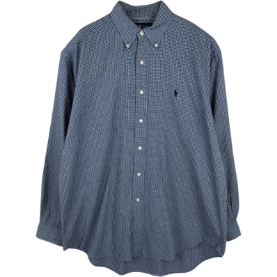 古着 ラルフローレン Ralph Lauren BLAKE 長袖 ボタンダウンチェックシャツ メンズM相当/eaa676525