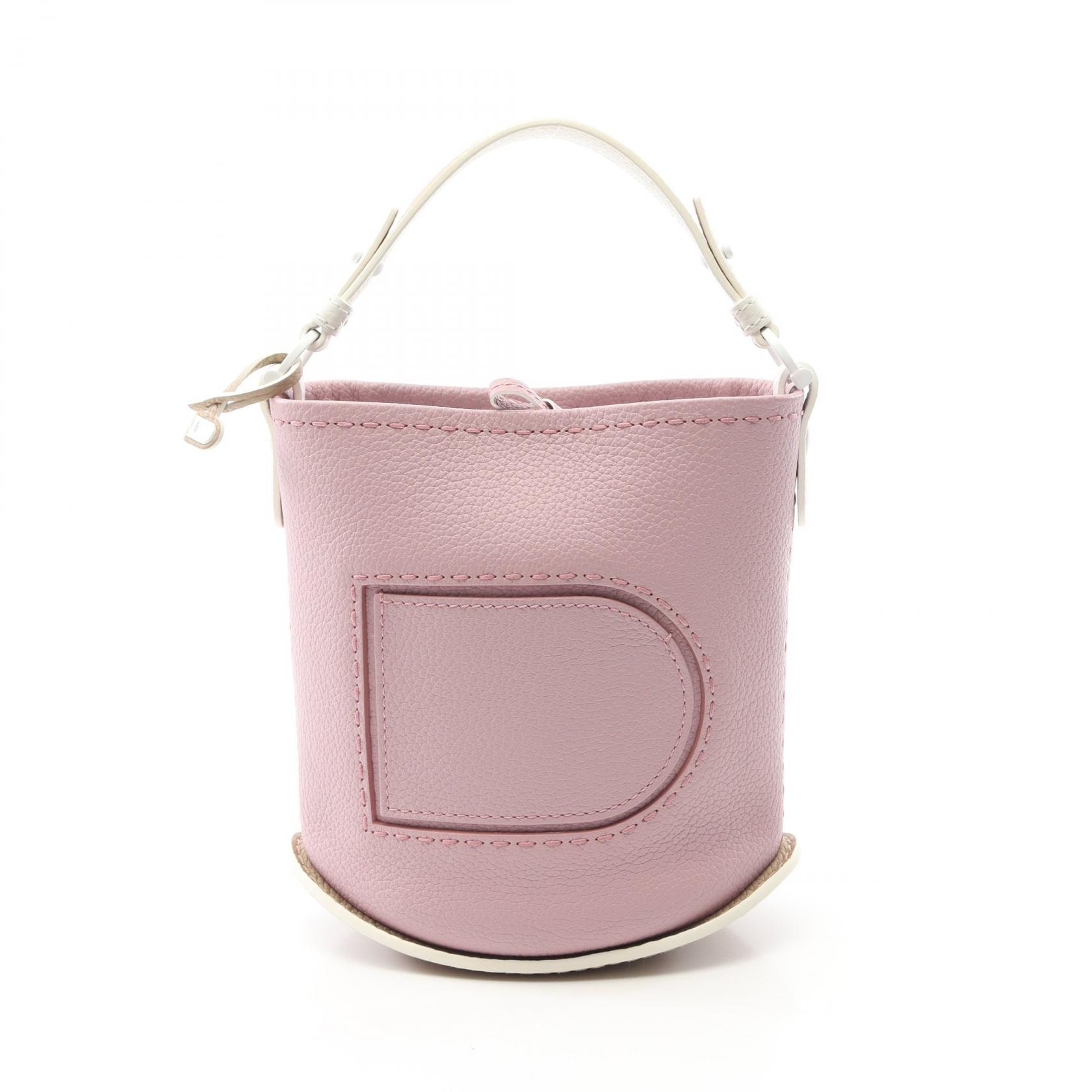 デルヴォー Delvaux Pin Mini Bucket ハンドバッグ バッグ レザー レディース ピンク系 / ホワイト系 AA0494ATT0471BL 【中古】