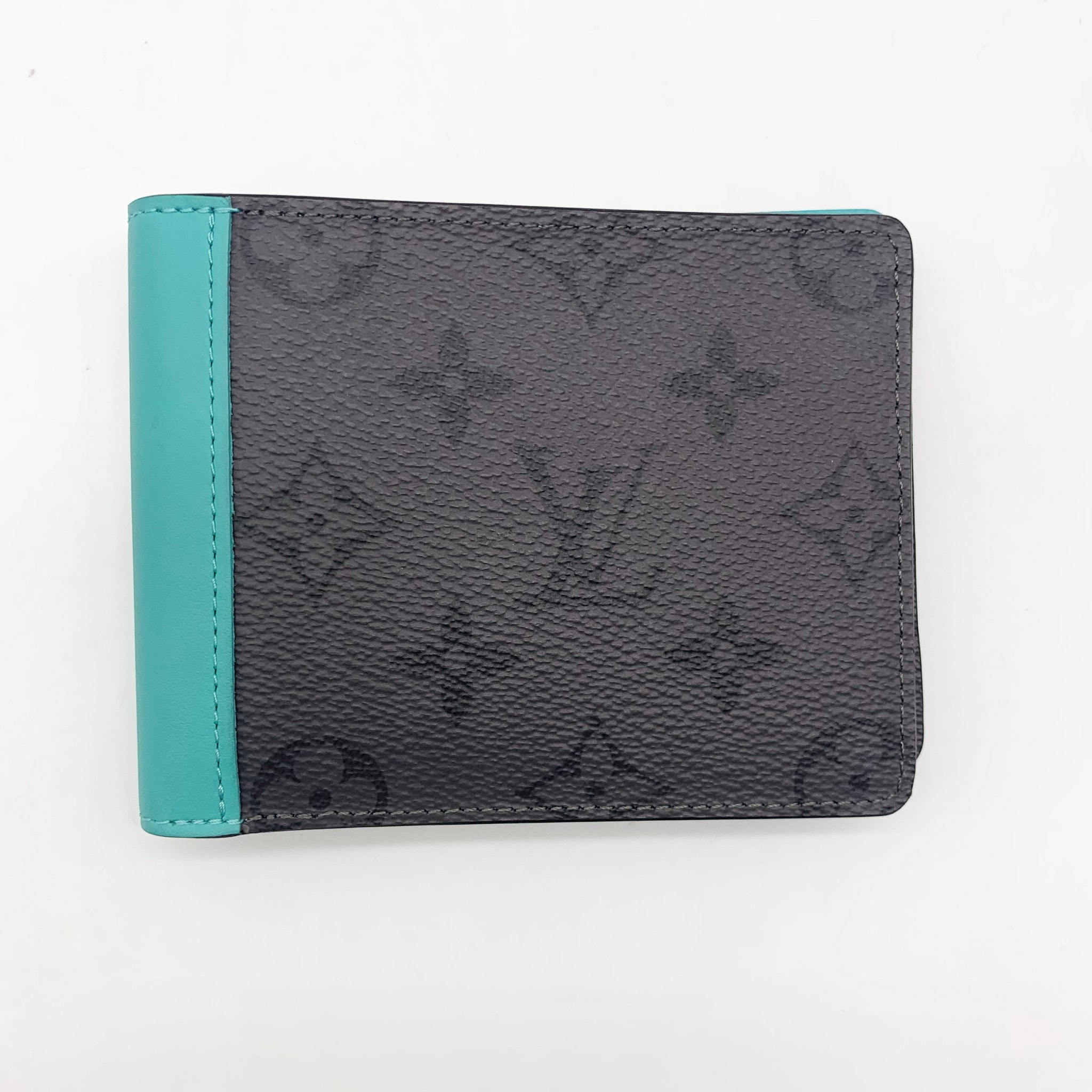 Louis Vuitton Multiple Wallet Monogram Eclipse Reverse Turquoise