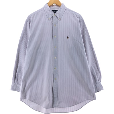 古着 ラルフローレン Ralph Lauren YARMOUTH 長袖 ボタンダウンストライプシャツ メンズL相当/eaa536459
