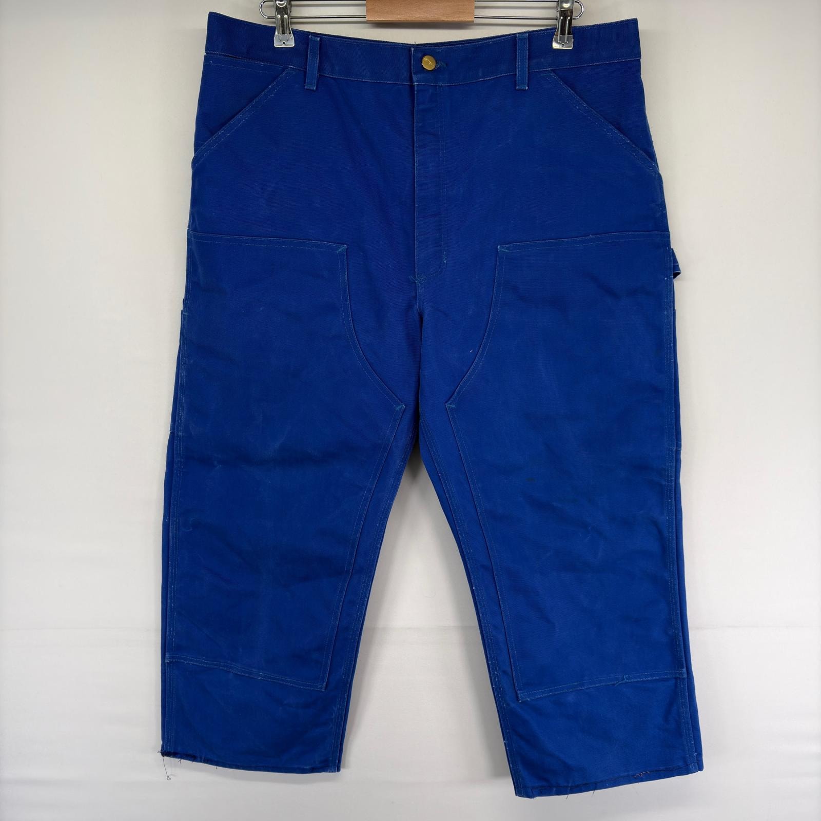 古着 カーハート Carhartt パンツ ハンマーループ スパナポケット ペインター ジップフライ ダブルニー w38 L32  ブルー系 メンズ