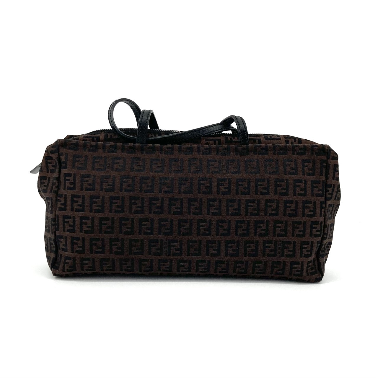 FENDI(フェンディ) ズッキーノ キャンバス×レザー ミニボストンバッグ ブラウン