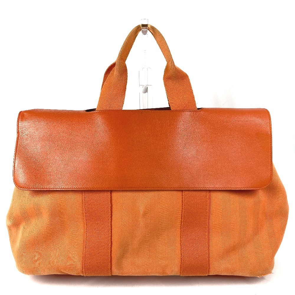 エルメス HERMES ヴァルパライソ MM ヴァルパライソMM カバン フラップ トートバッグ ハンドバッグ トワルシェブロン オレンジ