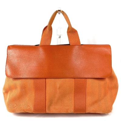 エルメス HERMES ヴァルパライソ MM ヴァルパライソMM カバン フラップ トートバッグ ハンドバッグ トワルシェブロン オレンジ