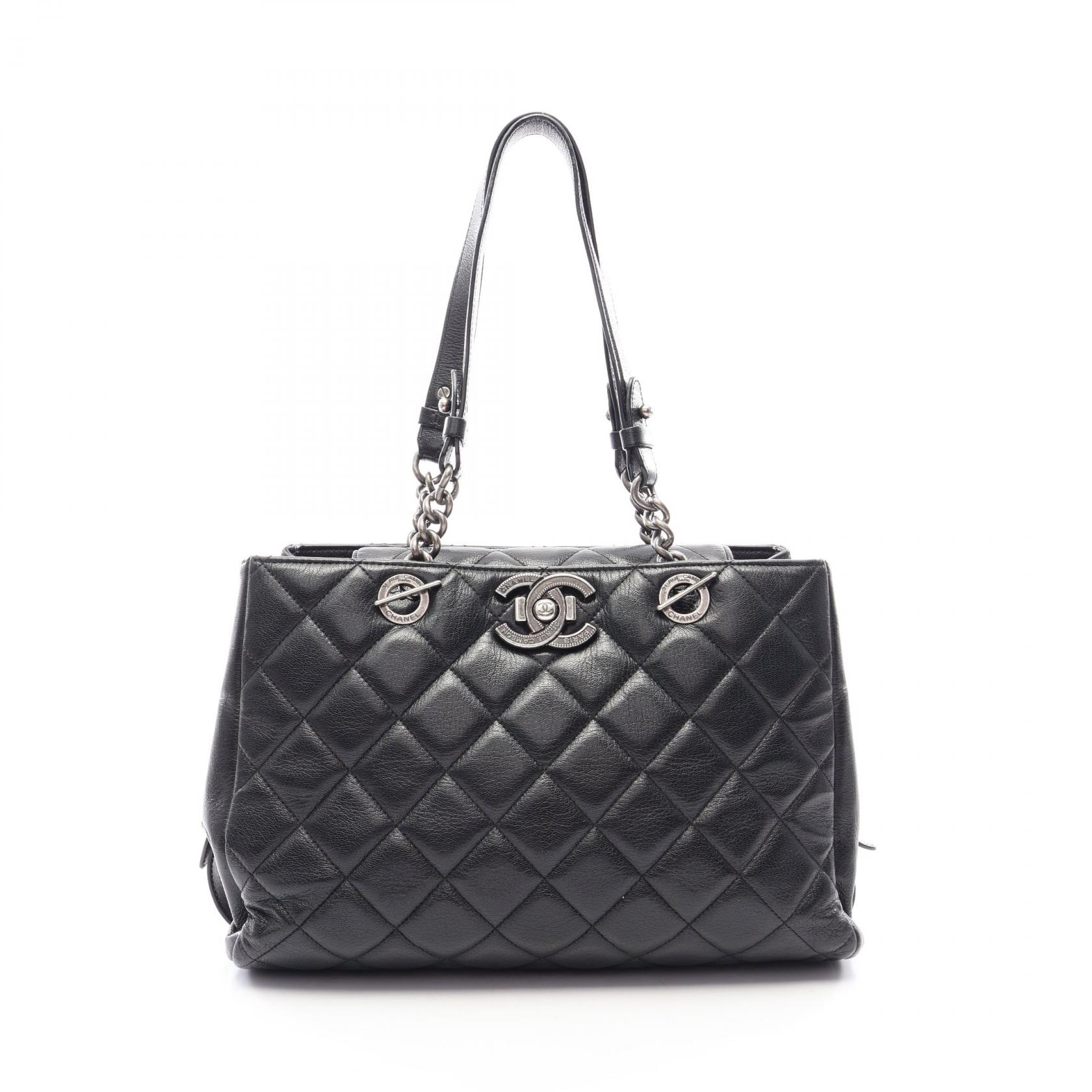 シャネル CHANEL マトラッセ トートバッグ バッグ レザー レディース ブラック系 【中古】
