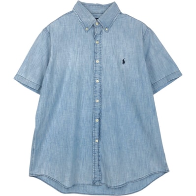 古着 ラルフローレン Ralph Lauren ボタンダウン 半袖 シャンブレーシャツ メンズL相当/eaa660927