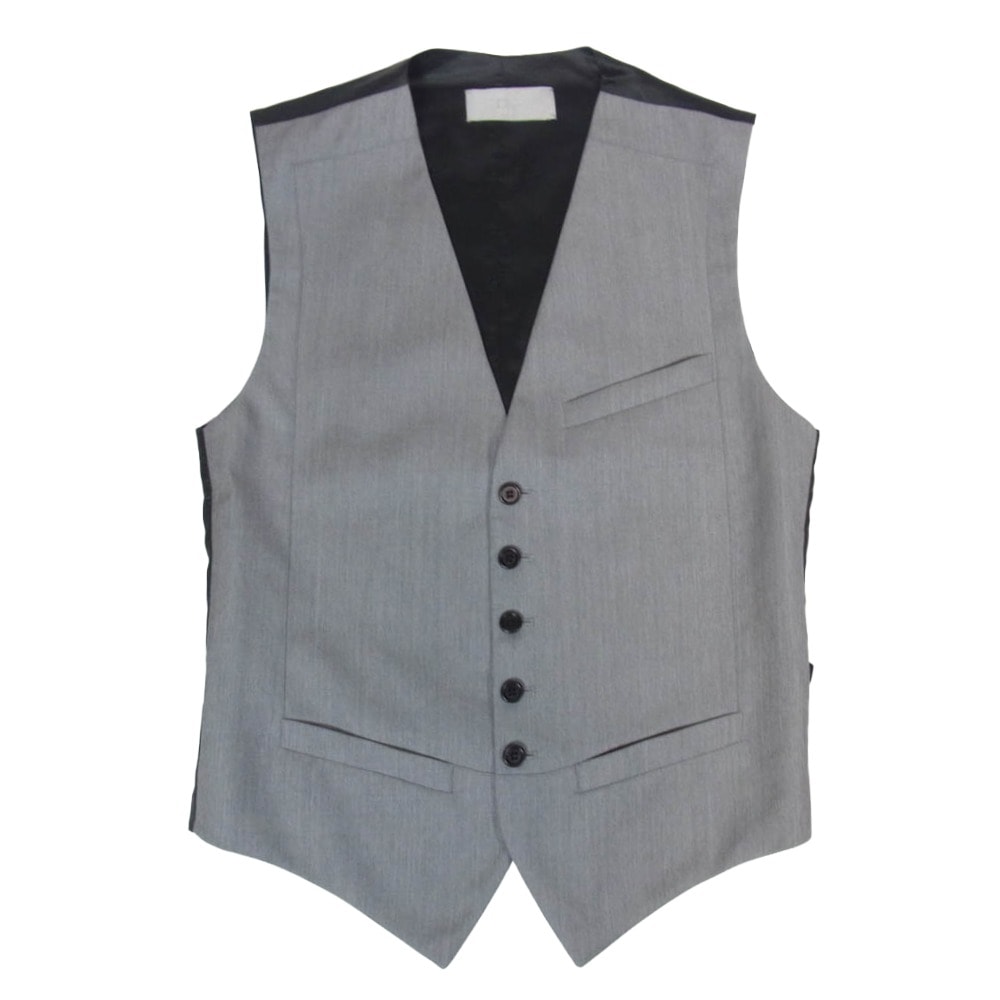 DIOR HOMME ディオールオム 08SS 8E3160310558 Kris Van Assche Archive Vest Gilet クリスヴァンアッシュ期 アーカイブ バイカラー ベスト ジレ グレー系 44【中古】