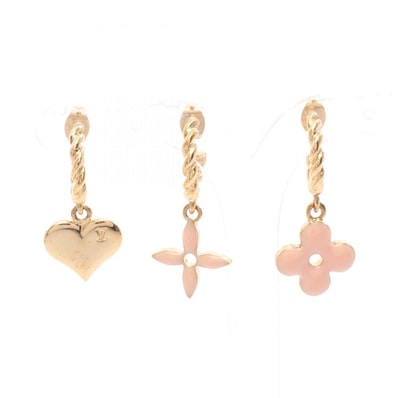 ルイ・ヴィトン LOUIS VUITTON ブークルドレイユ スウィートモノグラム ピアス ジュエリー GP(ゴールドメッキ) ピンク レディース ゴールド系 / ピンク系 / ブルー系 M65754 【中古】