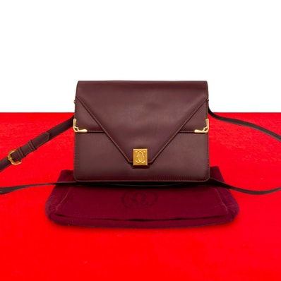 CARTIER カルティエ マストライン レザー ショルダーバッグ ワインレッド
31515