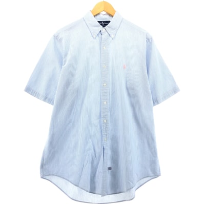古着 ラルフローレン Ralph Lauren POLO by Ralph Lauren CUSTOM FIT 半袖 ボタンダウン ストライプシャツ メンズL 相当/eaa560663 【中古】 【250620】/eaa560663
