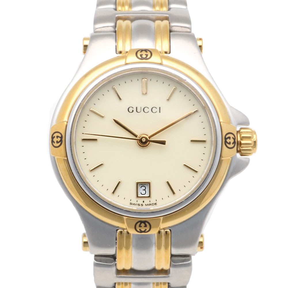 グッチ 腕時計 時計 ステンレススチール 9040L クオーツ 磨き直し済 レディース 1年保証 GUCCI  中古