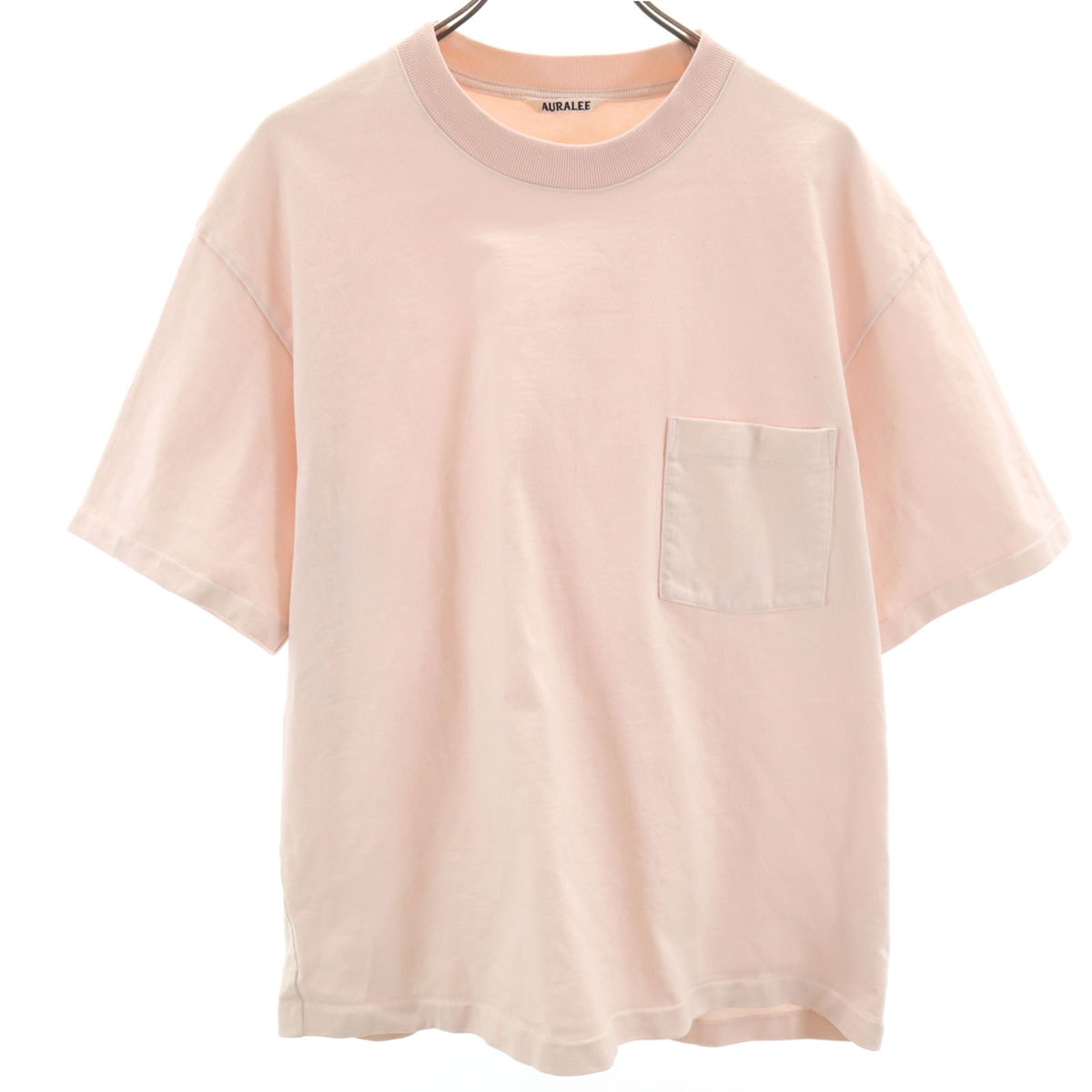 AURALEE オーラリー 日本製 半袖 スタンドアップ Tシャツ 3 ピンク ヘビーウェイト ポケT