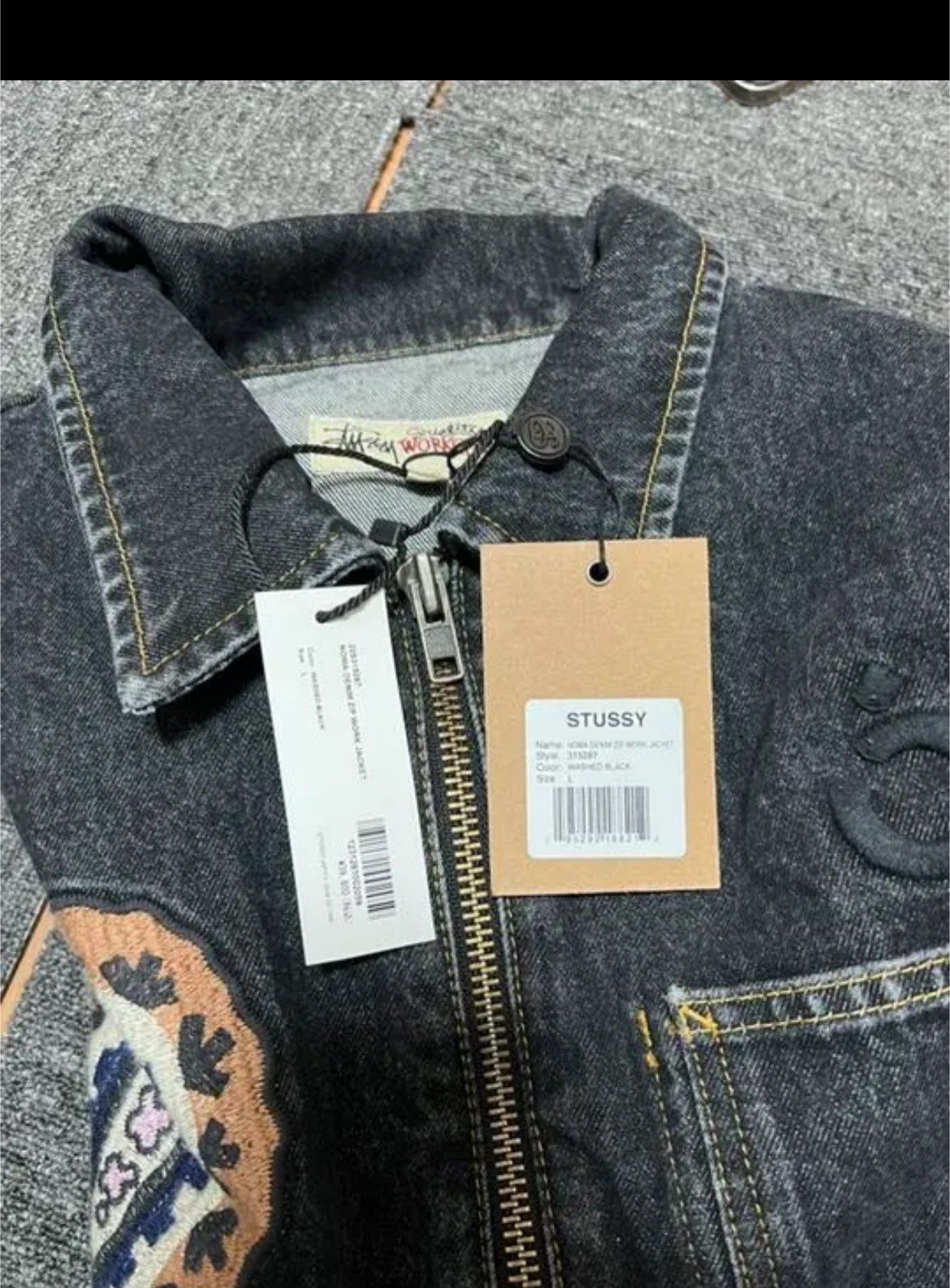 Stussy NOMA DENIM ZIP WORK JACKET "Washed Black"