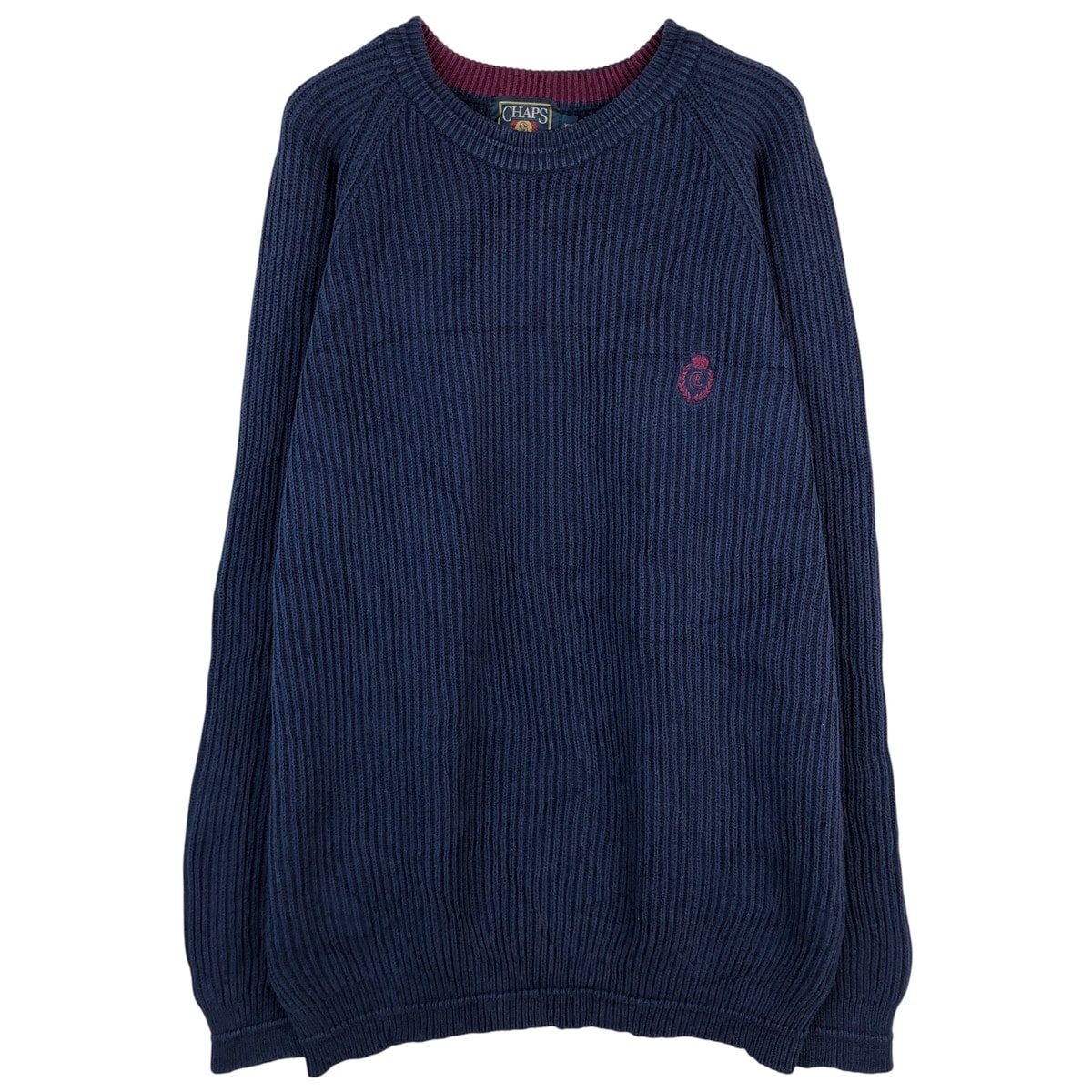古着 80年代 ラルフローレン Ralph Lauren CHAPS チャップス リブ編み コットンニットセーター メンズXL相当 ヴィンテージ/eaa604487