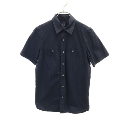 GAP ギャップ ストライプ柄 半袖 シャツ XS ネイビー
