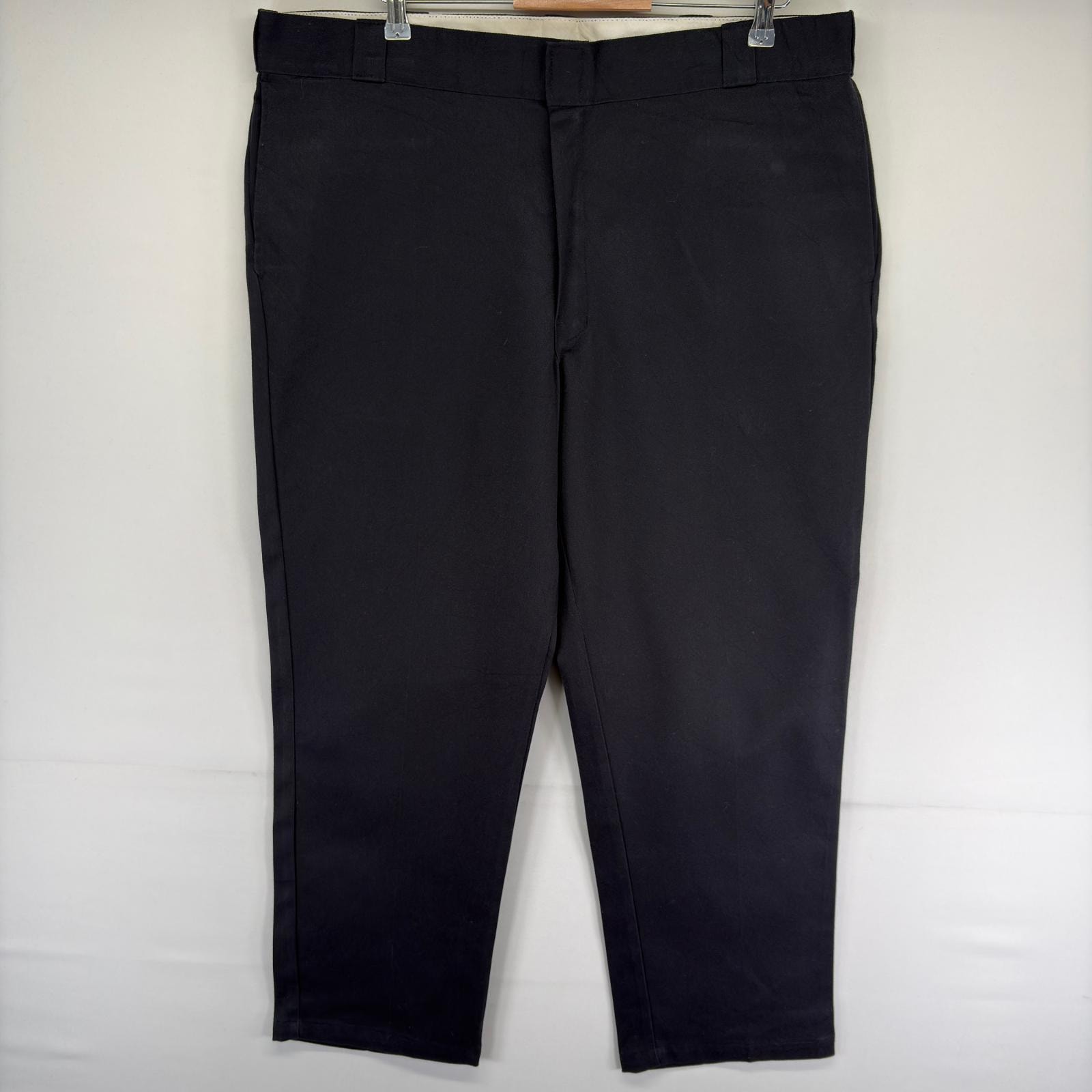 古着 ディッキーズ Dickies パンツ チノパン スラックス 874 ストレート ジッパーフライ 大きいサイズ w42 L30  ブラック系 メンズ