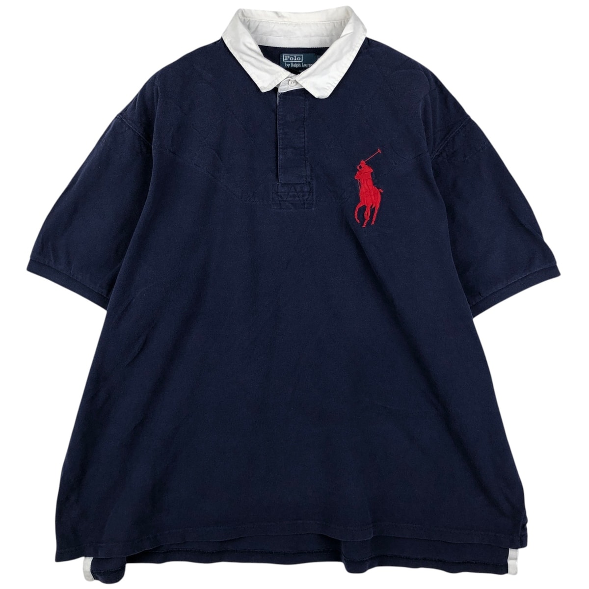 古着 ビッグサイズ ラルフローレン Ralph Lauren POLO by Ralph Lauren ビッグポニー 半袖 ラガーシャツ メンズXXXXL相当/eaa644791