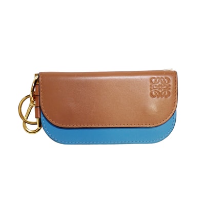 LOEWE ロエベ ゲート バイカラー ミニウォレット キーリング付 ブルー レディース コインケース