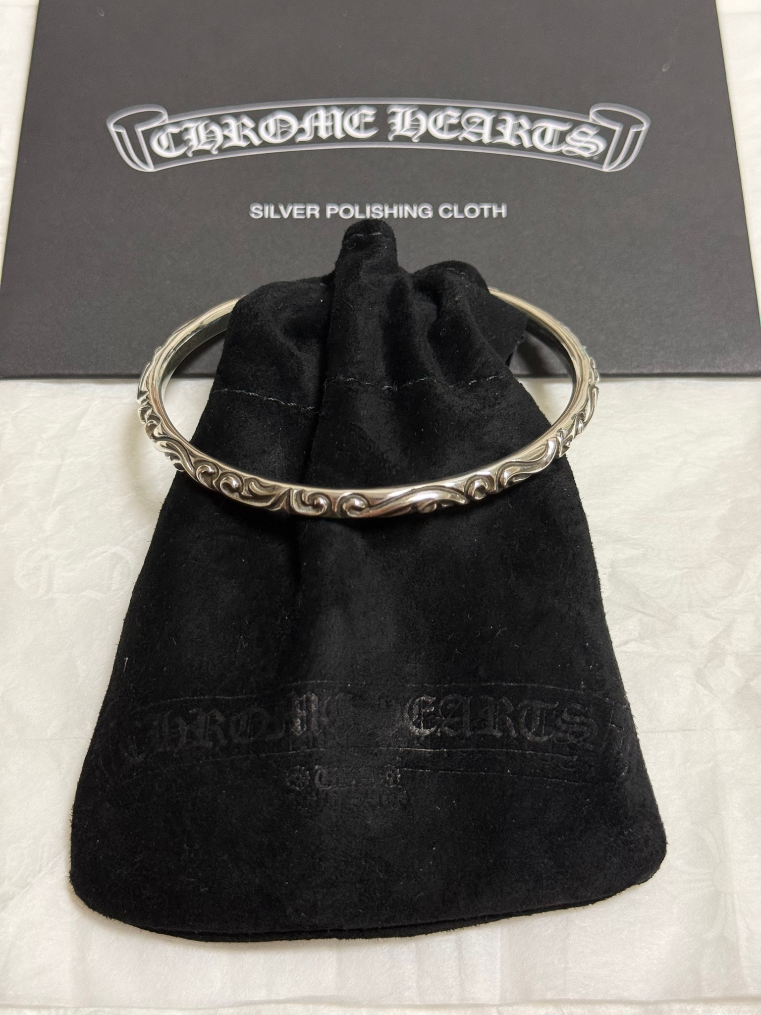 Chrome Hearts Scroll Band Bangle "Silver"